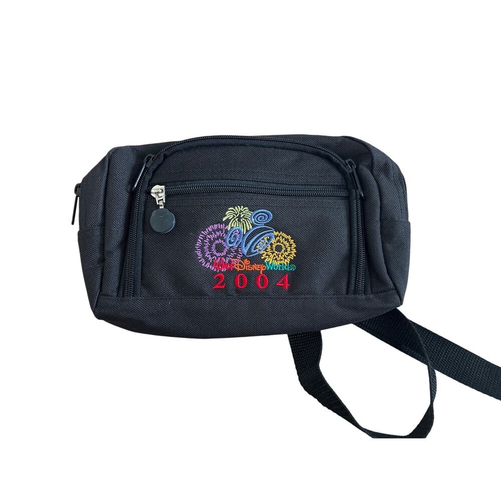 Vintage 2004 Walt Disney World Fireworks Embroidered Fanny Pack Black